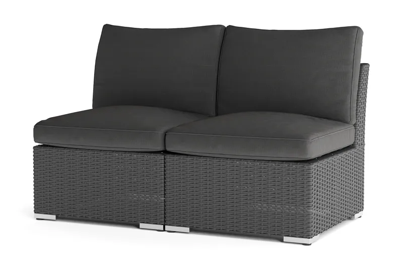 Wisconsin Loungesoffa Utomhus utan Armstöd 2-sits Konstrotting - Svart - Products - Utemöbler & utemiljö - Balkong & altan - Balkongmöbler - Balkongsoffa
