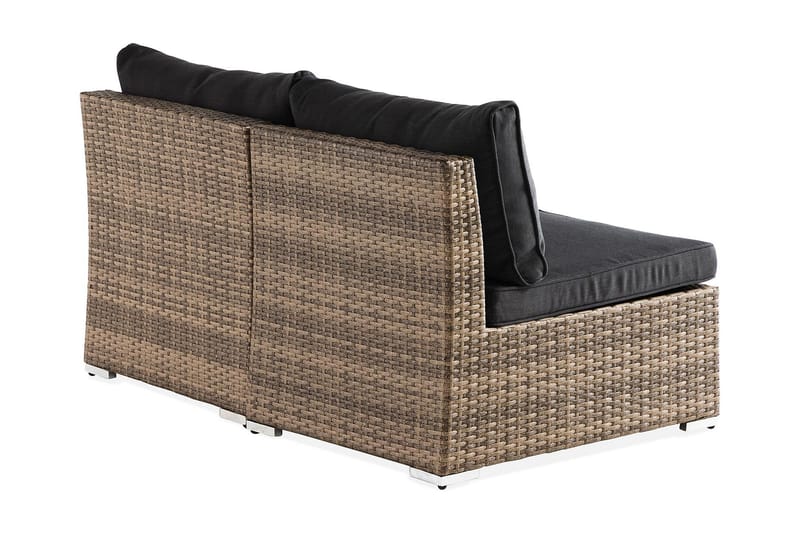 Wisconsin Premium 2-sits Loungesoffa utomhus – Utesoffa i Konstrotting för balkong - Sand Beige / Svarta dynor - Products - Utemöbler & utemiljö - Balkong & altan - Balkongmöbler - Balkongsoffa