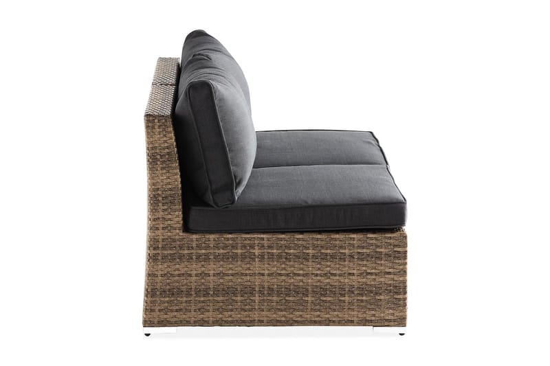 Wisconsin Premium 2-sits Loungesoffa utomhus – Utesoffa i Konstrotting för balkong - Sand Beige / Svarta dynor - Products - Utemöbler & utemiljö - Balkong & altan - Balkongmöbler - Balkongsoffa