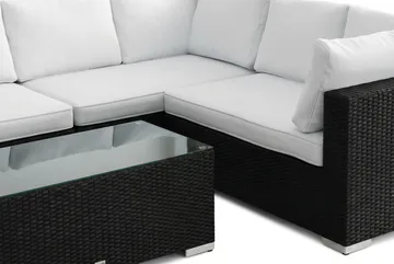 Bahamas L-formad utesoffa höger, 6-sits med bord - Svart - Products - Utemöbler & utemiljö - Loungemöbler - Loungeset & loungegrupp
