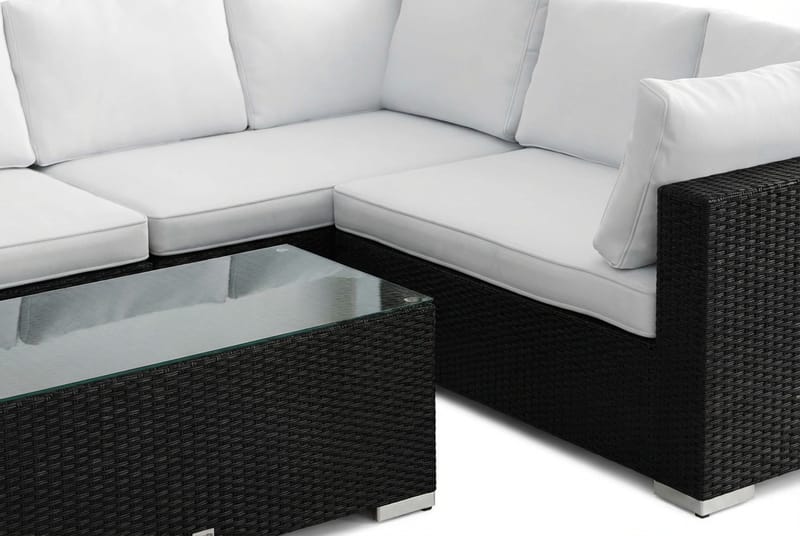 Bahamas L-formad utesoffa höger, 6-sits med bord - Svart - Products - Utemöbler & utemiljö - Loungemöbler - Loungeset & loungegrupp