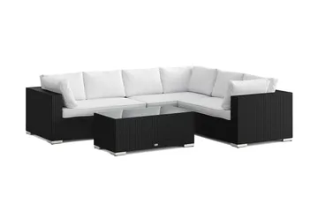 Bahamas L-formad utesoffa höger, 6-sits med bord