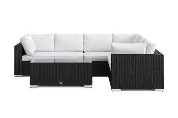 Bahamas L-formad utesoffa höger, 6-sits med bord - Svart - Products - Utemöbler & utemiljö - Loungemöbler - Loungeset & loungegrupp