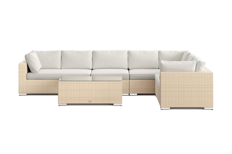 Bahamas L-formad utesoffa höger, 7-sits med bord - Beige - Products - Utemöbler & utemiljö - Loungemöbler - Loungeset & loungegrupp