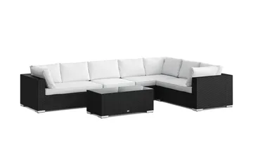Bahamas L-formad utesoffa höger, 7-sits med bord - Svart - Products - Utemöbler & utemiljö - Loungemöbler - Loungeset & loungegrupp