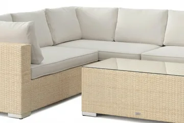Bahamas L-formad utesoffa vänster, 6-sits med bord - Beige - Products - Utemöbler & utemiljö - Loungemöbler - Loungeset & loungegrupp
