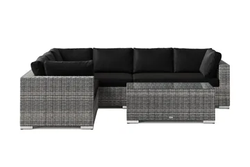 Bahamas L-formad utesoffa vänster, 6-sits med bord - Grå - Products - Utemöbler & utemiljö - Loungemöbler - Loungeset & loungegrupp