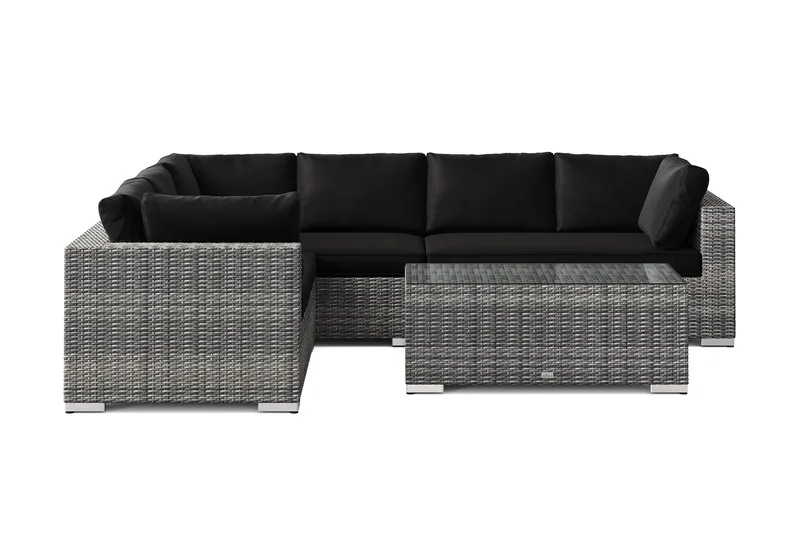 Bahamas L-formad utesoffa vänster, 6-sits med bord - Grå - Products - Utemöbler & utemiljö - Loungemöbler - Loungeset & loungegrupp