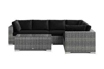 Bahamas L-formad utesoffa vänster, 6-sits med bord - Grå - Products - Utemöbler & utemiljö - Loungemöbler - Loungeset & loungegrupp