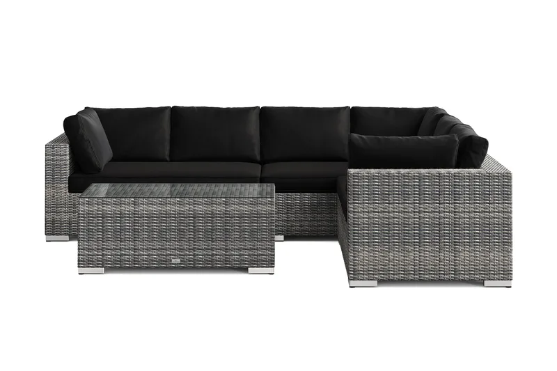 Bahamas L-formad utesoffa vänster, 6-sits med bord - Grå - Products - Utemöbler & utemiljö - Loungemöbler - Loungeset & loungegrupp