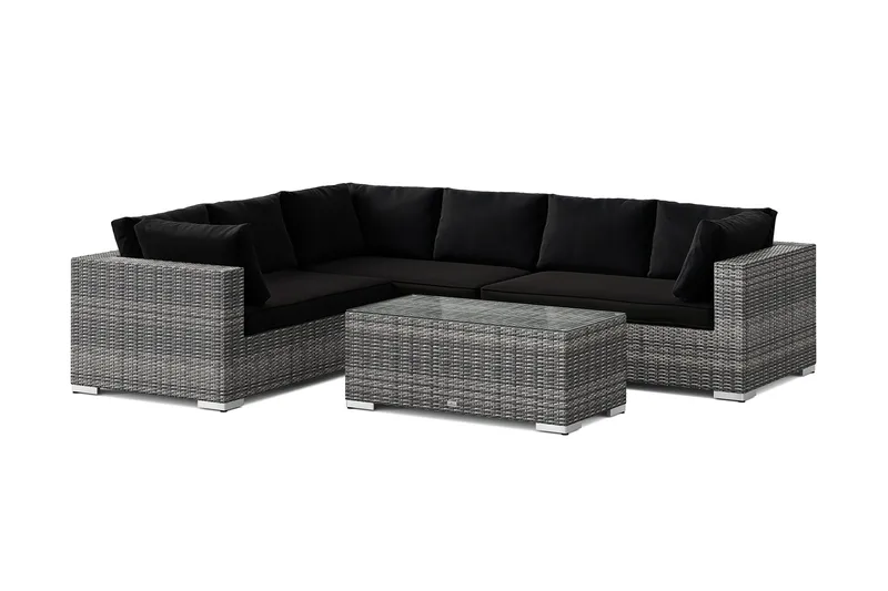 Bahamas L-formad utesoffa vänster, 6-sits med bord - Grå - Products - Utemöbler & utemiljö - Loungemöbler - Loungeset & loungegrupp