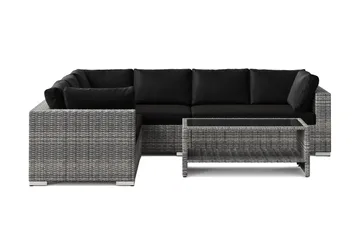 Bahamas L-formad utesoffa vänster, 6-sits med bord och hylla - Grå - Products - Utemöbler & utemiljö - Loungemöbler - Loungeset & loungegrupp