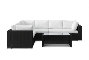 Bahamas L-formad utesoffa vänster, 6-sits med bord och hylla - Svart - Products - Utemöbler & utemiljö - Loungemöbler - Loungeset & loungegrupp