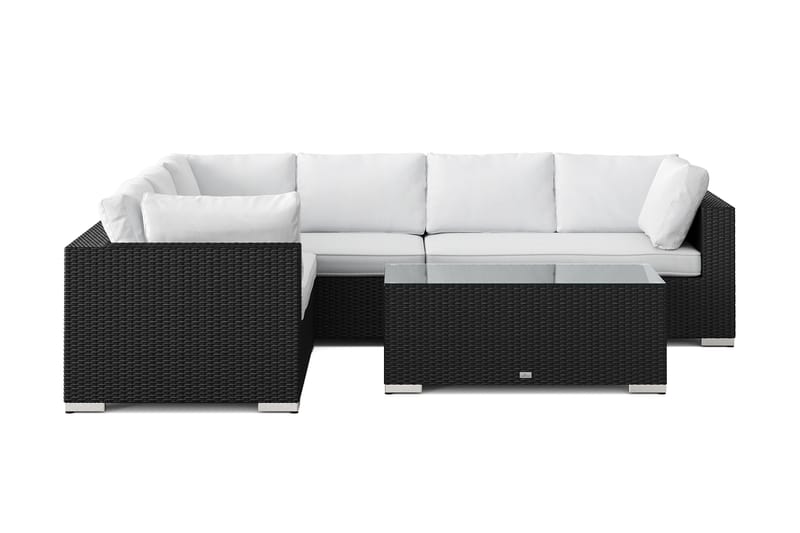 Bahamas L-formad utesoffa vänster, 6-sits med bord - Svart - Products - Utemöbler & utemiljö - Loungemöbler - Loungeset & loungegrupp