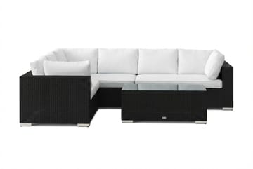 Bahamas L-formad utesoffa vänster, 6-sits med bord - Svart - Products - Utemöbler & utemiljö - Loungemöbler - Loungeset & loungegrupp