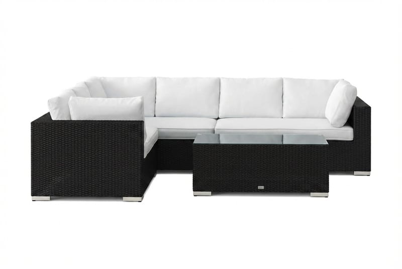 Bahamas L-formad utesoffa vänster, 6-sits med bord - Svart - Products - Utemöbler & utemiljö - Loungemöbler - Loungeset & loungegrupp