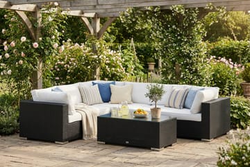 Bahamas L-formad utesoffa vänster, 6-sits med bord - Svart - Products - Utemöbler & utemiljö - Loungemöbler - Loungeset & loungegrupp