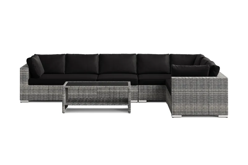Bahamas L-formad utesoffa vänster, 7-sits med bord och hylla - Grå - Products - Utemöbler & utemiljö - Loungemöbler - Loungeset & loungegrupp