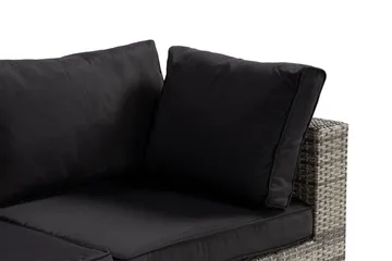 Bahamas Liten loungegrupp utomhus - Soffgrupp till balkong 3-sits - Litet loungeset konstrotting utemöbler - Grå /Sand / Svarta dynor - Products - Utemöbler & utemiljö - Loungemöbler - Loungeset & loungegrupp