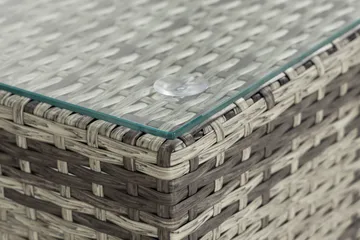 Bahamas Liten loungegrupp utomhus - Soffgrupp till balkong 3-sits - Litet loungeset konstrotting utemöbler - Grå /Sand / Svarta dynor - Products - Utemöbler & utemiljö - Loungemöbler - Loungeset & loungegrupp