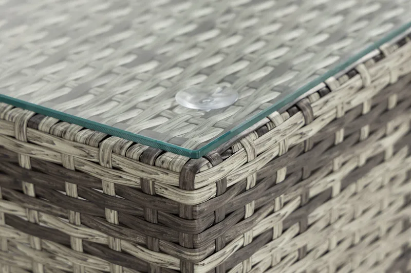 Bahamas Liten loungegrupp utomhus - Soffgrupp till balkong 3-sits - Litet loungeset konstrotting utemöbler - Grå /Sand / Svarta dynor - Products - Utemöbler & utemiljö - Loungemöbler - Loungeset & loungegrupp