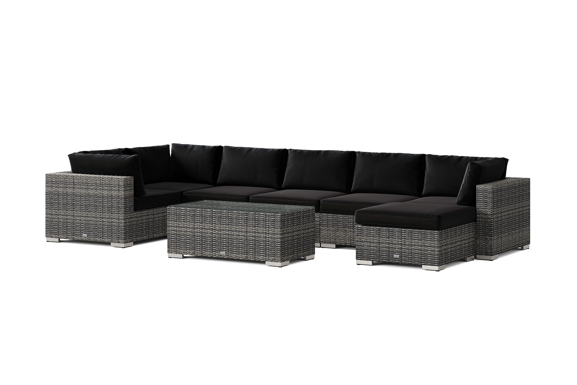 Bahamas U-formad utomhus loungegrupp 7-sits med vändbar divan och bord