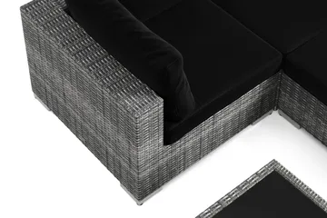 Bahamas U-formad utomhus loungegrupp 7-sits med vändbar divan och bord med hylla - Grå - Products - Utemöbler & utemiljö - Loungemöbler - Loungeset & loungegrupp