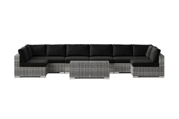 Bahamas U-formad utomhus loungegrupp med öppet avslut, 8-sits med bord - Grå - Products - Utemöbler & utemiljö - Loungemöbler - Loungeset & loungegrupp