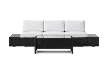 Bahamas utesoffa 3-sits med bord med hylla - Svart - Products - Utemöbler & utemiljö - Loungemöbler - Loungeset & loungegrupp