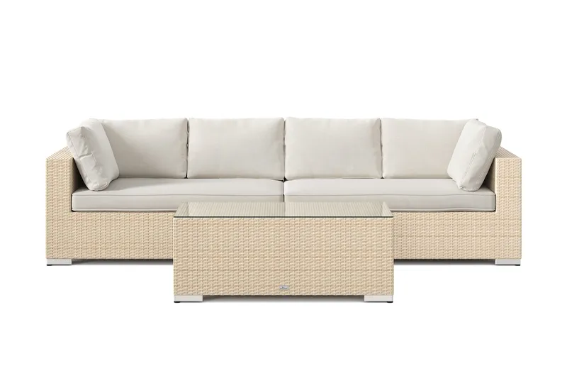 Bahamas utesoffa 4-sits med bord - Beige - Products - Utemöbler & utemiljö - Loungemöbler - Loungeset & loungegrupp