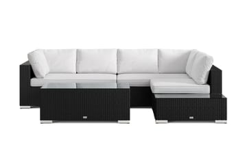 Bahamas utesoffa 5-sits vändbar schäslong med avslut och bord - Svart - Products - Utemöbler & utemiljö - Loungemöbler - Loungeset & loungegrupp