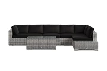 Bahamas utesoffa 6-sits vändbar schäslong med avslut och bord - Grå - Products - Utemöbler & utemiljö - Loungemöbler - Loungeset & loungegrupp
