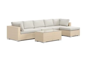 Bahamas utomhus divansoffa 6-sits med vändbar divan och bord - Beige - Products - Utemöbler & utemiljö - Loungemöbler - Loungeset & loungegrupp