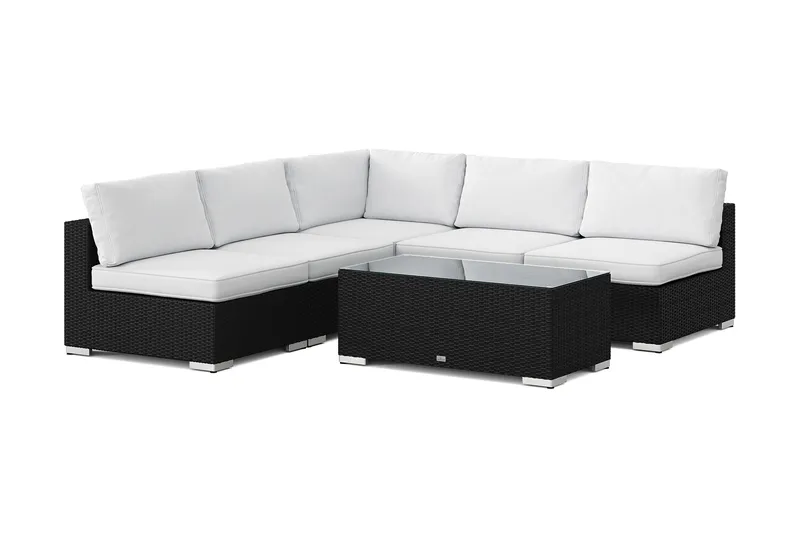 Bahamas utomhus hörnsoffa 5-sits vändbar med öppet avslut och bord - Svart - Products - Utemöbler & utemiljö - Loungemöbler - Loungeset & loungegrupp