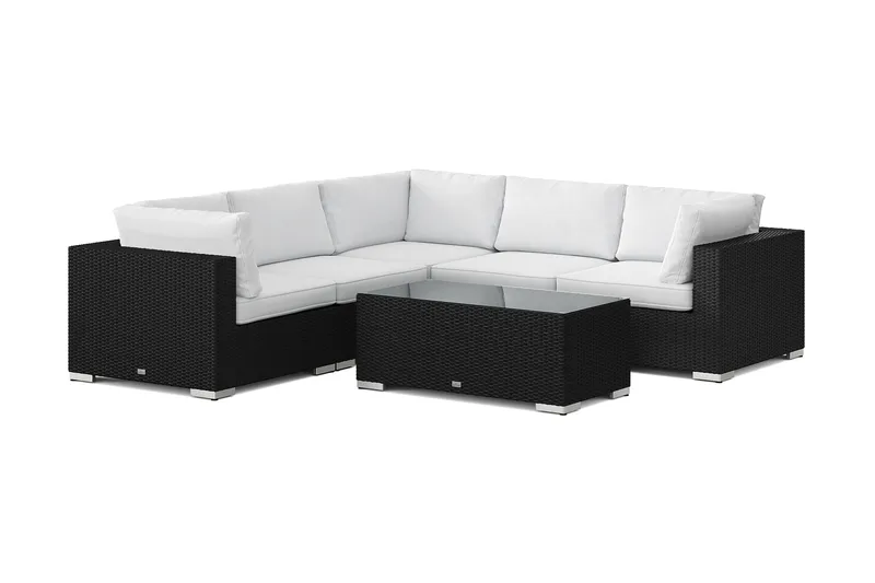 Bahamas utomhus hörnsoffa 5-sits vändbar med bord - Svart - Products - Utemöbler & utemiljö - Loungemöbler - Loungeset & loungegrupp