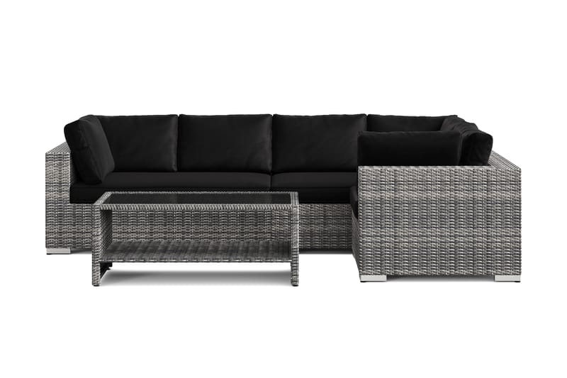 Bahamas utomhus hörnsoffa 5-sits vändbar och bord med hylla - Grå - Products - Utemöbler & utemiljö - Loungemöbler - Loungeset & loungegrupp
