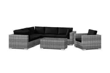 Bahamas utomhus hörnsoffa 6-sits vändbar med fåtölj och bord - Grå - Products - Utemöbler & utemiljö - Loungemöbler - Loungeset & loungegrupp