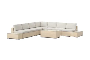 Bahamas utomhus hörnsoffa 7-sits vändbar med öppet avslut och bord - Beige - Products - Utemöbler & utemiljö - Loungemöbler - Loungeset & loungegrupp