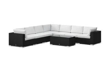 Bahamas utomhus hörnsoffa 7-sits vändbar med bord - Svart - Products - Utemöbler & utemiljö - Loungemöbler - Loungeset & loungegrupp