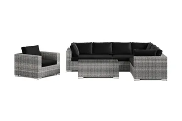 Bahamas utomhus L-soffa höger 7-sits med fåtölj och bord - Grå - Products - Utemöbler & utemiljö - Loungemöbler - Loungeset & loungegrupp