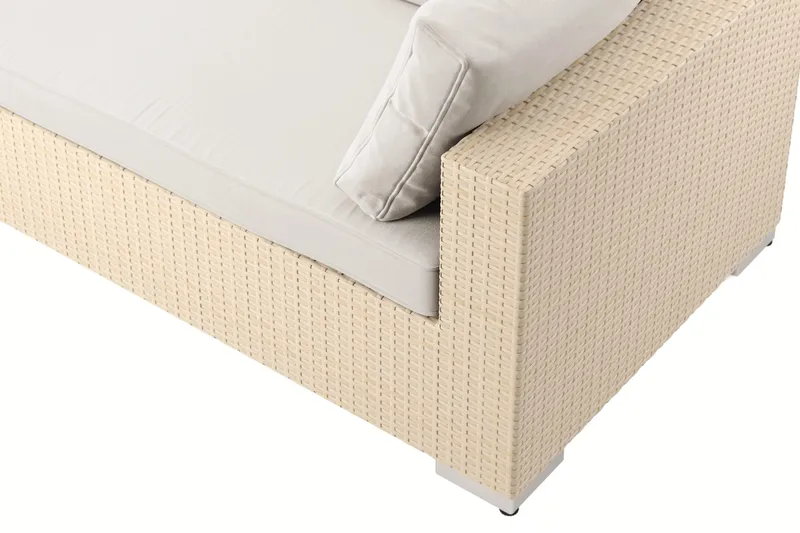 Bahamas utomhus L-soffa höger 7-sits med fåtölj och bord med hylla - Beige - Products - Utemöbler & utemiljö - Loungemöbler - Loungeset & loungegrupp