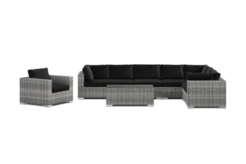 Bahamas utomhus L-soffa höger 8-sits med fåtölj och bord - Grå - Products - Utemöbler & utemiljö - Loungemöbler - Loungeset & loungegrupp