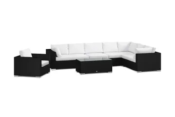 Bahamas utomhus L-soffa höger 8-sits med fåtölj och bord