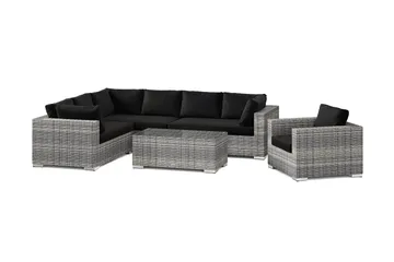 Bahamas utomhus L-soffa vänster 7-sits med fåtölj och bord