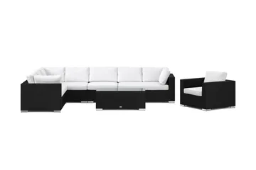 Bahamas utomhus L-soffa vänster 8-sits med fåtölj och bord - Svart - Products - Utemöbler & utemiljö - Loungemöbler - Loungeset & loungegrupp