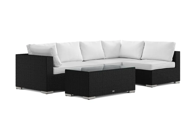 Bahamas utomhus loungegrupp 5-sits med vändbar schäslong och bord - Svart - Products - Utemöbler & utemiljö - Loungemöbler - Loungeset & loungegrupp