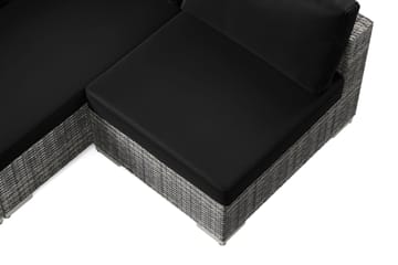 Bahamas utomhus loungegrupp 6-sits med vändbar schäslong och bord med hylla - Grå - Products - Utemöbler & utemiljö - Loungemöbler - Loungeset & loungegrupp