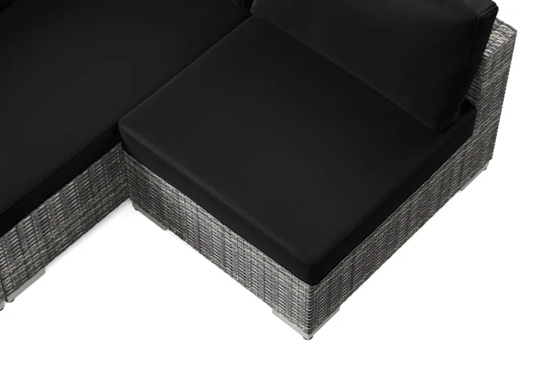 Bahamas utomhus loungegrupp 6-sits med vändbar schäslong och bord med hylla - Grå - Products - Utemöbler & utemiljö - Loungemöbler - Loungeset & loungegrupp