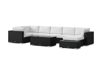 Bahamas utomhus U-soffa 7-sits vändbar divan med öppet avslut och bord - Svart - Products - Utemöbler & utemiljö - Loungemöbler - Loungeset & loungegrupp