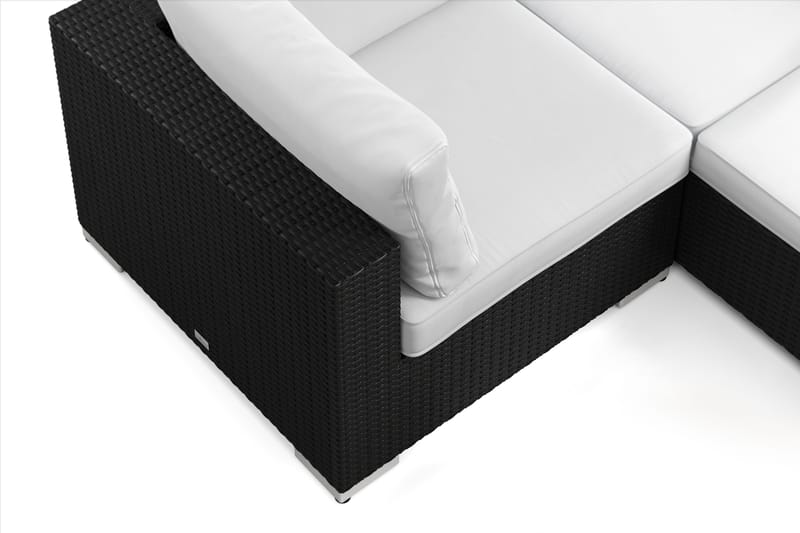 Bahamas utomhus U-soffa 7-sits vändbar divan med öppet avslut och bord - Svart - Products - Utemöbler & utemiljö - Loungemöbler - Loungeset & loungegrupp